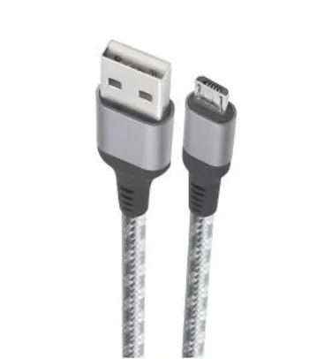 [PRIME] Cabo micro USB, Nylon trançado e 1,5m de comprimento | R$ 16