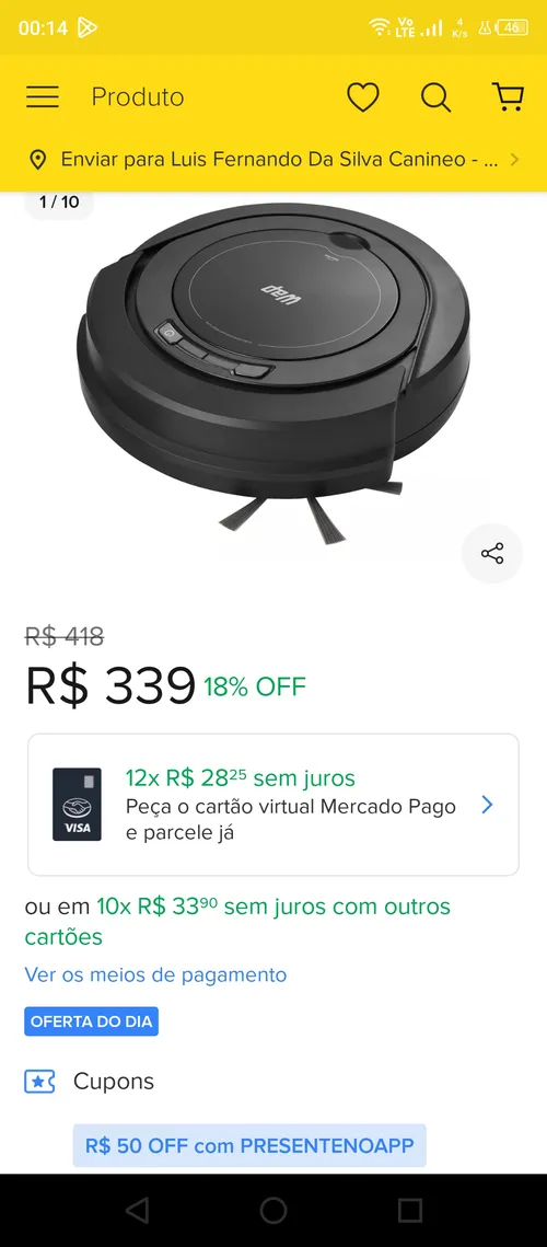 Imagem na descrição da promoção