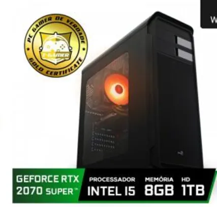 Pc Gamer T-Gamer Edition Intel Core I5 9400F / Rtx 2070 Super 8GB / DDR4 8Gb / Hd 1tb / 600W - R$4389