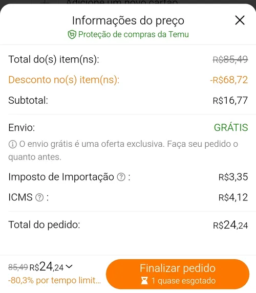 Imagem na descrição da promoção