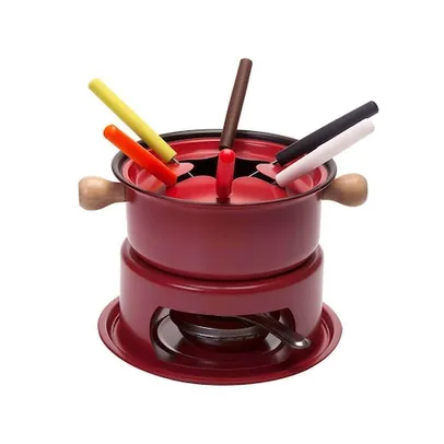 Panela de Fondue Vermelha 16cm 11 peças  - Casambiente