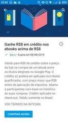 [Google Play - Usuários selecionados] R$8 OFF na compra de livros