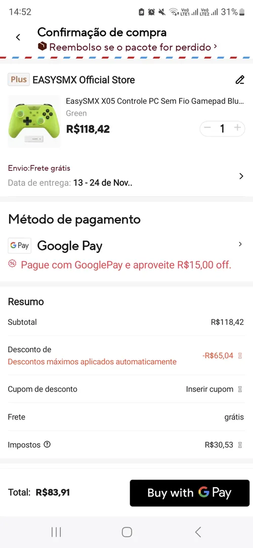 Imagem na descrição da promoção