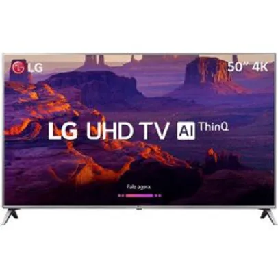[AME] Smart TV LED 50" LG 50UK6510 Ultra HD 4k Conversor Digital 4 HDMI 2 USB Wi-Fi ThinQ AI WebOS 4.0 60Hz - R$2099 (ou R$1784 com Ame)