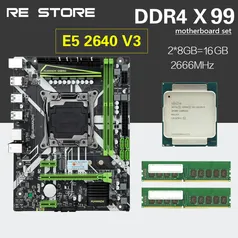 Placa mãe X99XEON E5 2640 V3 2*8G DDR4 2666 NON ECC 