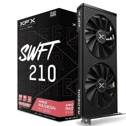 Placa de Vídeo XFX Speedster SWFT 210 AMD Radeon RX 6600 Core Gaming, 8GB GDDR6, AMD RDNA 2 - RX-66XL8LFDQ