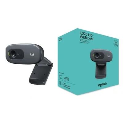 Saindo por R$ 117: (Internacional) Webcam Logitech C270 HD USB 2.0 720P - Preto - 238 | R$117 | Pelando