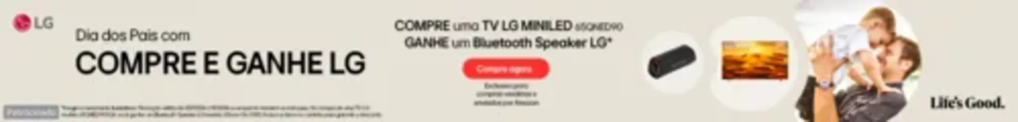 Compre uma TV 65QNED LG e ganhe Caixa de Som Bluetooth