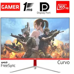 Monitor Gamer HQ RGB R3000, Curvo, 24", 1ms, 165hz, Freesync, HDMI, Display Port, Branco - 24GHQ-White