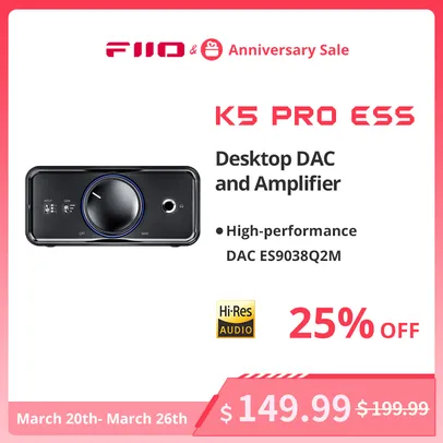 Fiio k5 pro dac e amplificador de áudio 