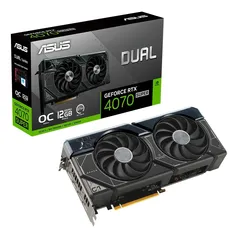 Placa de Vídeo RTX 4070 Super DUAL O12G ASUS NVIDIA GeForce, 12GB GDDR6X, DLSS, Ray Tracing - DUAL-RTX4070S-O12G