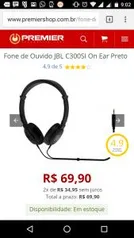 Fone JBL C300SI R$69,90