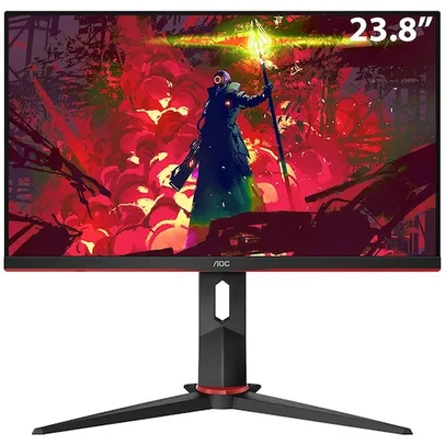 Monitor Gamer LED 23.8 Full HD AOC Hero 24G2/BK IPS, 1ms, 144 Hz, FreeSync, Design Premium, Game Mode, Shadow Control, Modo Mira, VGA, HDMI e DP