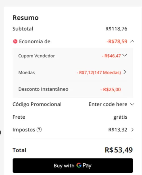 Imagem na descrição da promoção