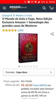 O Mundo de Gelo e Fogo. Nova Edição Exclusiva Amazon + Genealogia das grandes casas de Westeros (Português) R$49