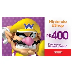 [OFERTA RELAMPAGO] Gift Card Digital Nintendo Switch - R$ 400 - Shopee