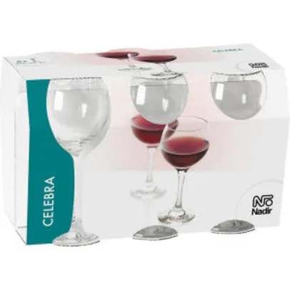 Conjunto 6 Taças para Vinho Tinto 300ml Celebra Nadir - R$17,91