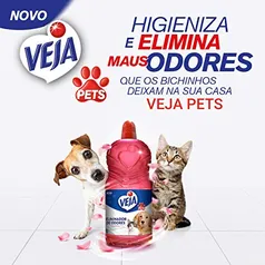 [4 UNID + RECORRÊNCIA] Limpador Veja Pets Eliminador de Odores Floral, 2L | R$33