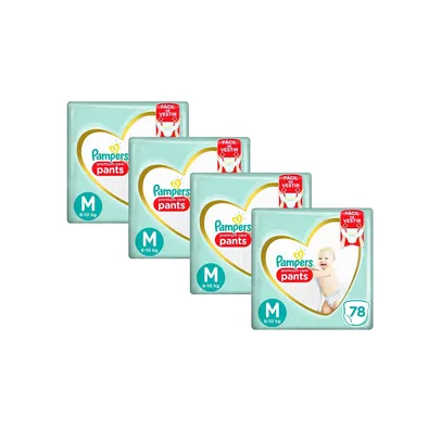 Kit Fraldas Pampers Premium Care Top M 312 Unidades