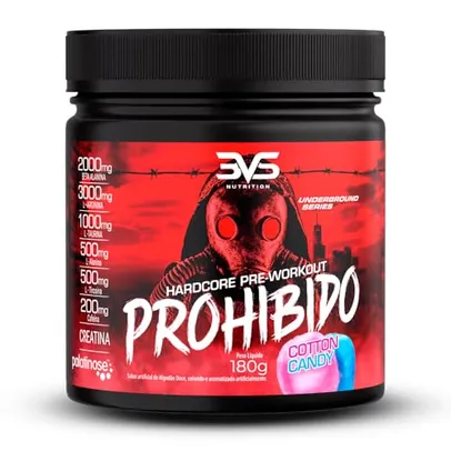 3VS Nutrition Pré Treino Prohibido 180g Sabor Algodão Doce