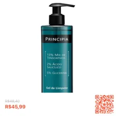 Gel de Limpeza Principia 2% Ácido Salicílico + 5% Glicerina com 350g