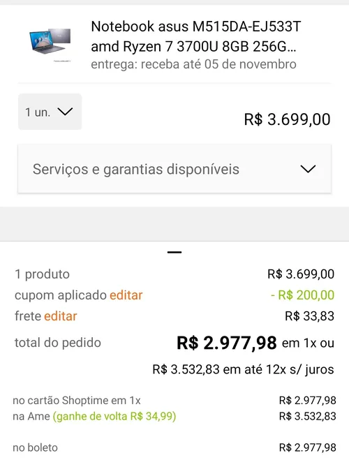 Imagem na descrição da promoção