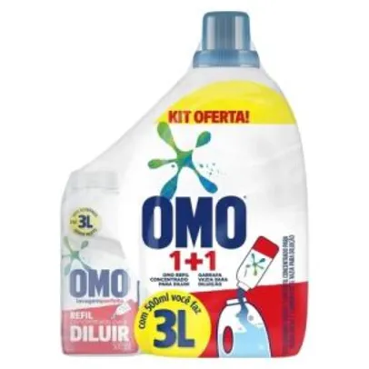 APP - Kit Sabão para diluir OMO 500ml com garrafa - R$ 12