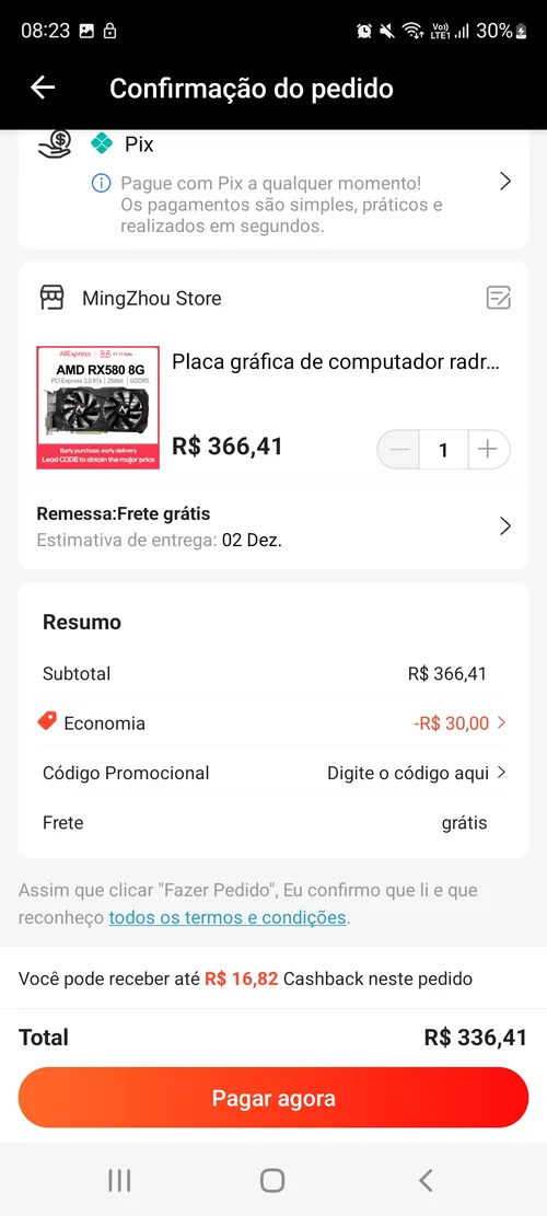 Imagem na descrição da promoção