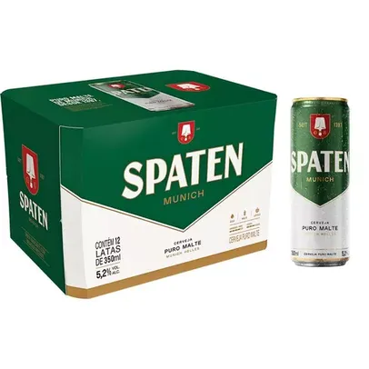 Cerveja Spaten Lata Sleek 350ml Pack - 12 Unidades