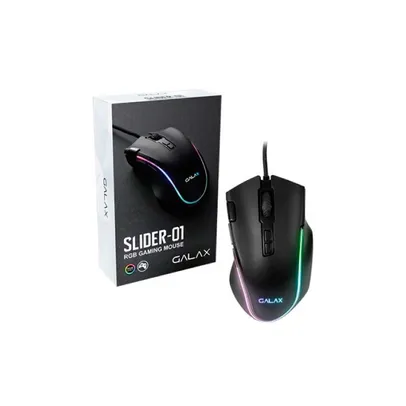 Mouse Gamer Galax Slider Sld-01, RGB, 7200 DPI, 8 Botões, USB, Preto - Mgs01ia18rg2b0