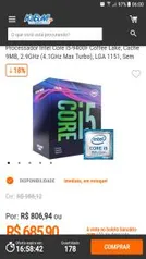 Processador Intel Core i5-9400F Coffee Lake, Cache 9MB, 2.9GHz (4.1GHz Max Turbo), LGA 1151, Sem Vídeo