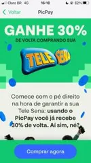 PICPAY Compre Telesena e ganhe 30% de cashback