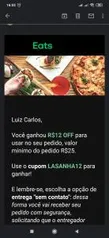 [Usuários Selecionados] R$12 OFF em um pedido no Uber Eats