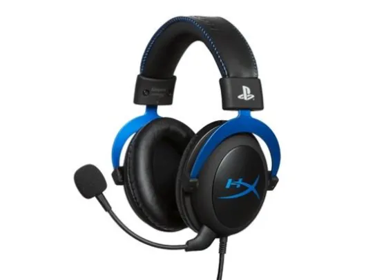 Headset Gamer HyperX Cloud Blue PS4, Conexão 3.5mm, Driver 53mm, Cancelamento de Ruído, Preto/Azul - HHSC2-FA-BL/N