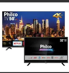 Smart TV LED 50" UHD 4K Philco PTV50Q20SNBL+ Smart TV LED 32" FHD Philco PTV32G52S