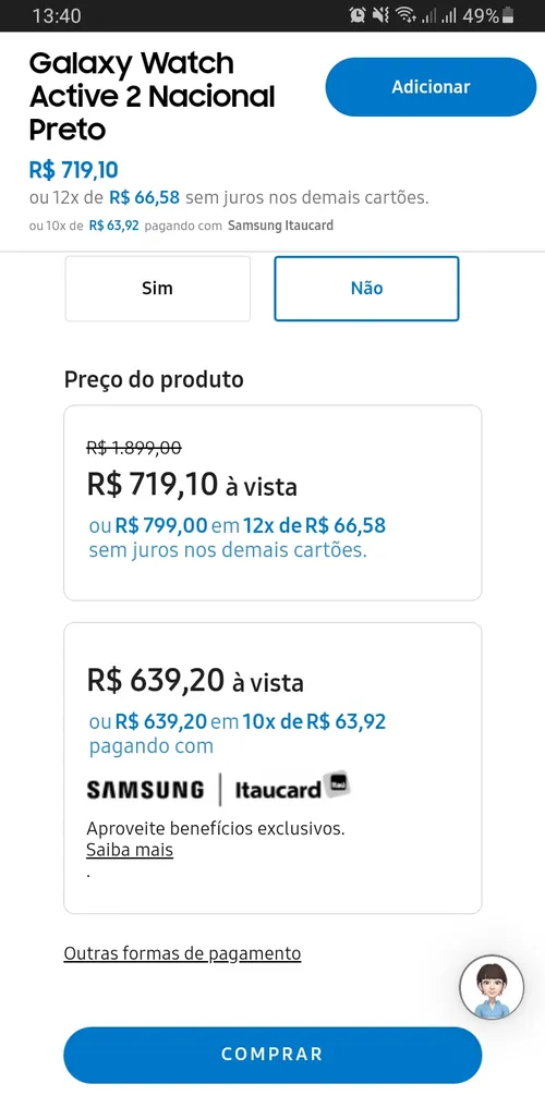 Imagem na descrição da promoção