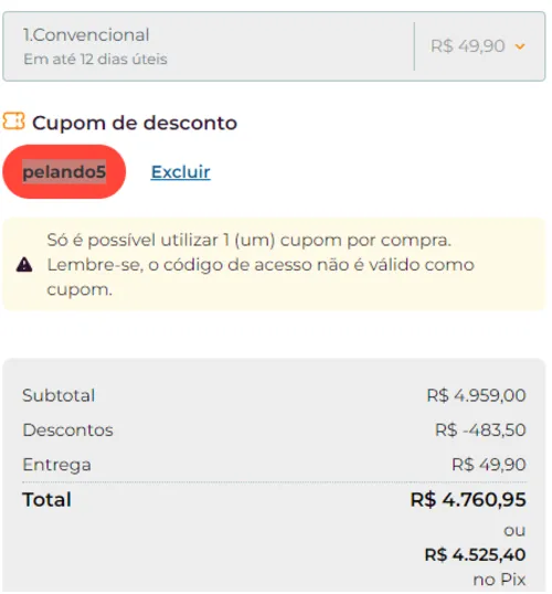 Imagem na descrição da promoção