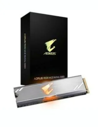 SSD Gigabyte Aorus RGB 256GB, M.2 NVMe, Leituras: 3100MB/s e Gravações: 1050MB/s | R$400