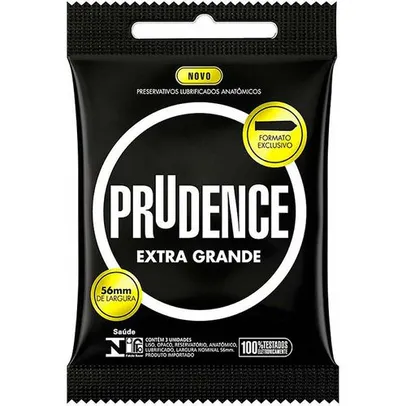 Preservativo Prudence Extra Grande com 3 Unidades