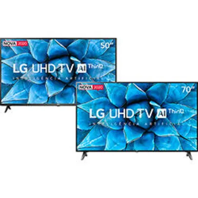 [R$6.200 AME] Smart TV LG 70'' 70UN7310 UHD 4K + Smart TV LG 50'' 50UN7310 UHD 4K | R$6.500