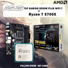 Placa Mãe Asus tuf gaming b550m plus (wi fi) ii + Ryzen 7 5700x