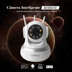 [DoBrasil/Moedas] Coibeu Câmera de Segurança Infravermelho Led Wi fi Hd 3 Antenas Yoosee Câmera Robô