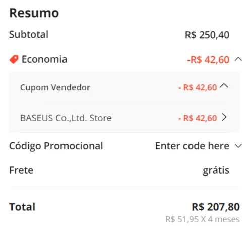 Imagem na descrição da promoção