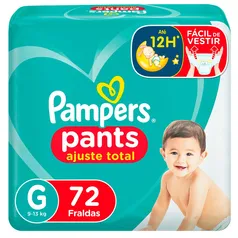 [REGIONAL] 60% Off 2° Unidade - Fralda Pampers G Pants Ajuste Total 72 unidades