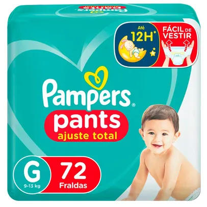 [REGIONAL] 60% Off 2° Unidade - Fralda Pampers G Pants Ajuste Total 72 unidades