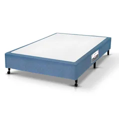 Base Box Castor Poliéster Azul Casal 27x138x188