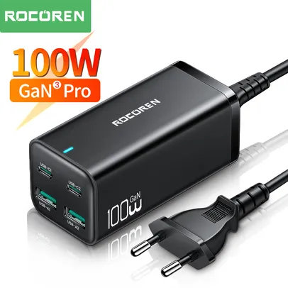 Carregador 100W Gan Pro Rocoren