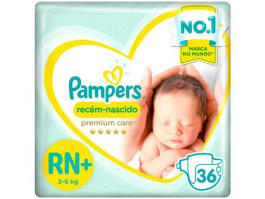 Fralda Pampers Premium Care RN | + - Até 6kg  | 36 Unidades 