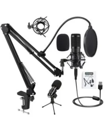 Kit Microfone Estúdio Condensador Profissional USB-BM800 VEDO