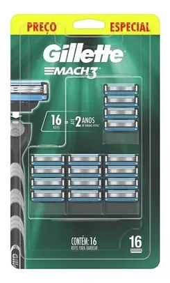 Gillette Mach3 Carga Para Aparelho 16 Uds